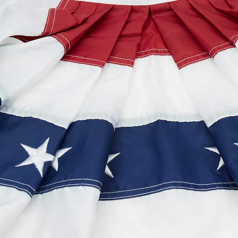 SUNYAO 2 Pack SUNYAO American Pleated Fan Flag USA Pleated Fan Flag 3x6 Ft American USA Bunting Decoration Flags Embroidered Stars Sewn Stripes Canvas Header and Brass Grommets - Image 3
